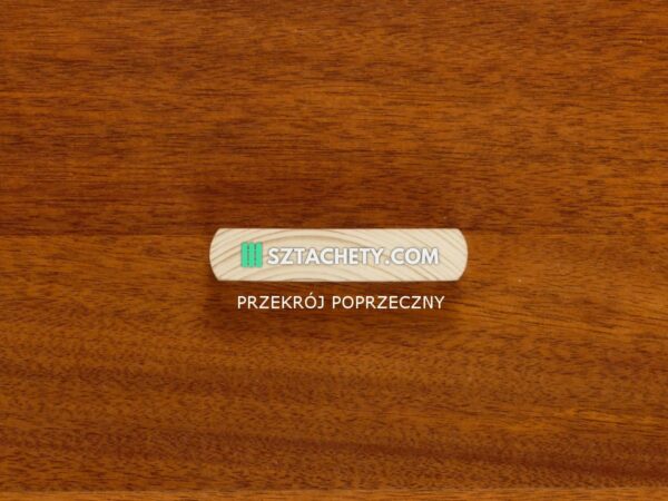 przekrój poprzeczny sztachety drewnianej półwałek